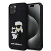 iPhone 13 Karl Lagerfeld KLHCP13M3DRKCNK 3D Rubber Karl and Choupette tok fekete thumbnail