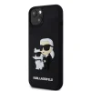 iPhone 13 Karl Lagerfeld KLHCP13M3DRKCNK 3D Rubber Karl and Choupette tok fekete thumbnail