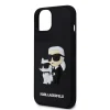iPhone 13 Karl Lagerfeld KLHCP13M3DRKCNK 3D Rubber Karl and Choupette tok fekete thumbnail