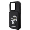 iPhone 15 Pro Max Karl Lagerfeld KLHCP15XSAKCSCK PU Saffiano Card Slot Stand Karl and Choupette tok fekete thumbnail
