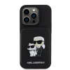 iPhone 15 Pro Max Karl Lagerfeld KLHCP15XSAKCSCK PU Saffiano Card Slot Stand Karl and Choupette tok fekete thumbnail