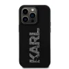  iPhone 15 Pro Karl Lagerfeld 3D Rubber Glitter Logo tok fekete KLHCP15L3DMBKCK - 3