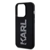  iPhone 15 Pro Karl Lagerfeld 3D Rubber Glitter Logo tok fekete KLHCP15L3DMBKCK - 1
