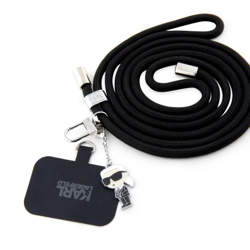 Karl Lagerfeld KLUCNMSCKIK univerzális Crossbody Strap nyakpánt és Ikonik Pins fekete - 1