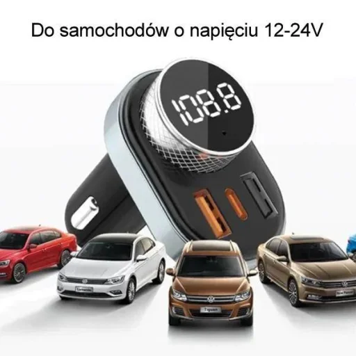 AWEI Bluetooth 5.0 MP3 kihangosító FM transmitter 1xUSB + 1xUSB-C (C-843) fekete - 5