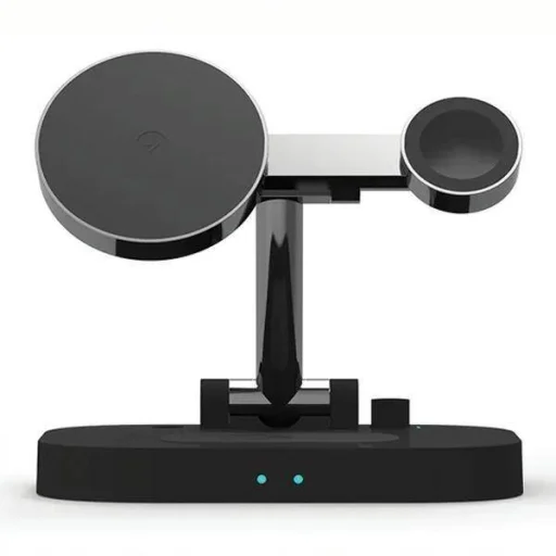 AWEI Indukciós töltő 4 az 1-ben 15 W gyorstöltő (W22) fekete (iPhone Magsafe, Apple Watch, Airpods, Apple Pencil Lightning) - 1