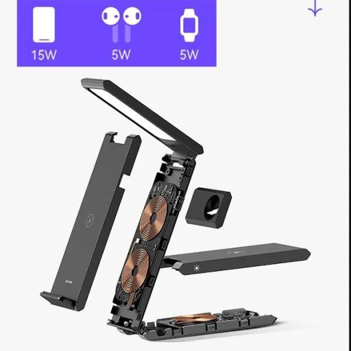 USAMS indukciós töltő lámpával 3 az 1-ben 15W fekete - 2