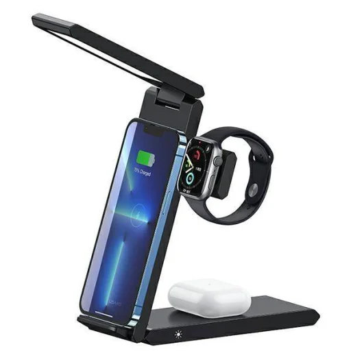 USAMS indukciós töltő lámpával 3 az 1-ben 15W fekete - 1