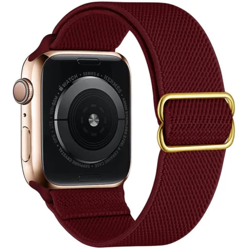 Apple Watch 1/2/3/4/5/6/7/8/9/SE (42/44/45mm) TRPH szövet óraszíj bordó - 1