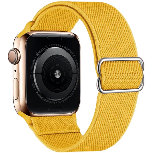 Apple Watch 1/2/3/4/5/6/7/8/9/SE (42/44/45mm) TRPH szövet óraszíj citromsárga - 1