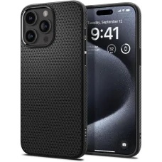 iPhone 15 Pro Spigen Liquid Air flexibilis TPU gél tok matt fekete