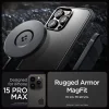 iPhone 15 Pro Max Spigen Rugged Armor Mag MagSafe tok matt fekete (ACS06561) thumbnail