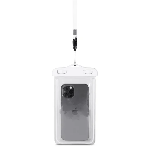 PVC vízálló telefontok zsinórral fehér - 6