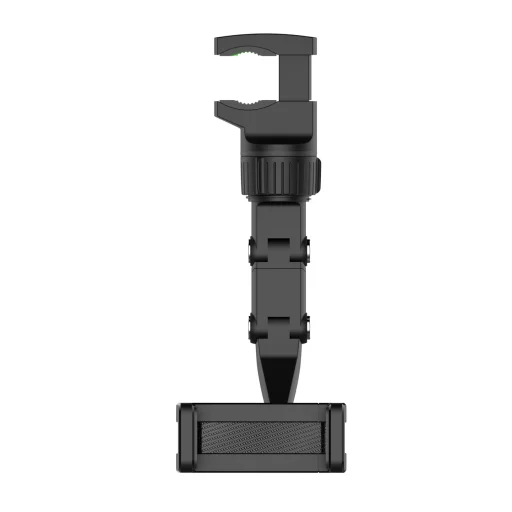 Állítható autós visszapillantó tükörre helyezhető telefontartó fekete - 3