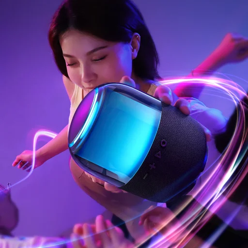 Joyroom vezeték nélküli Bluetooth 5.3 RGB hangszóró fekete (JR-ML05) - 7