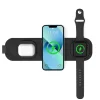 Összecsukható 3 az 1-ben MagSafe-kompatibilis vezeték nélküli töltő, utazótöltő 15W fekete thumbnail