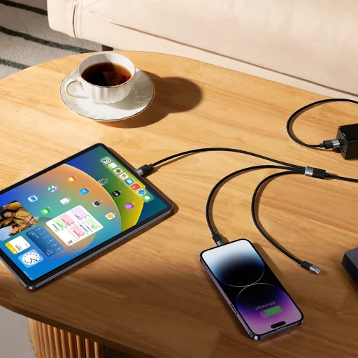 Baseus StarSpeed 3 az 1-ben USB - micro USB / Lightning / USB C kábel 3,5A 1,2 m fekete - 6