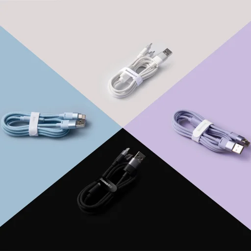 Baseus StarSpeed 3 az 1-ben USB - micro USB / Lightning / USB C kábel 3,5A 1,2 m fekete - 7