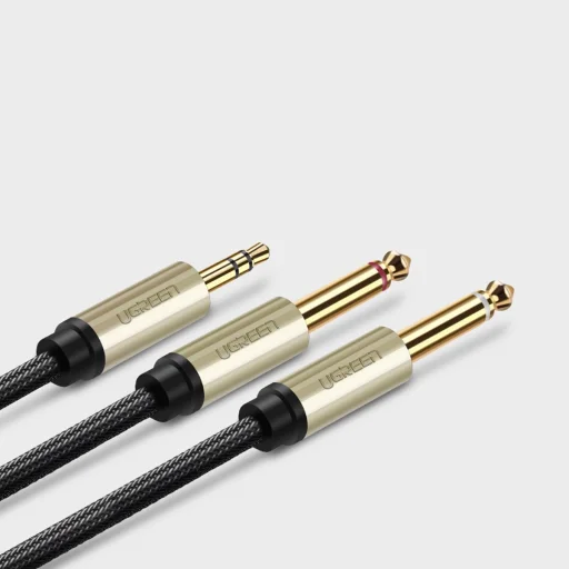 Ugreen AV126 3.5mm-es TRS kábel 2x TS 6.35mm - 2m szürke - 5