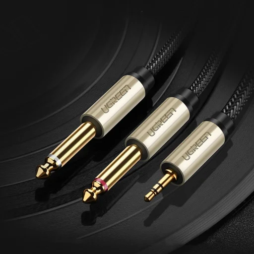 Ugreen AV126 3.5mm-es TRS kábel 2x TS 6.35mm - 2m szürke - 4