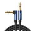 Ugreen audio kábel AUX 90 fokban döntött minijack 3,5 mm 2m kék (AV112)