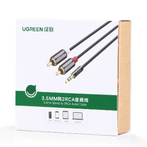 Ugreen 3.5mm mini jack - 2RCA audio kábel 1,5m fekete (AV116) - 5