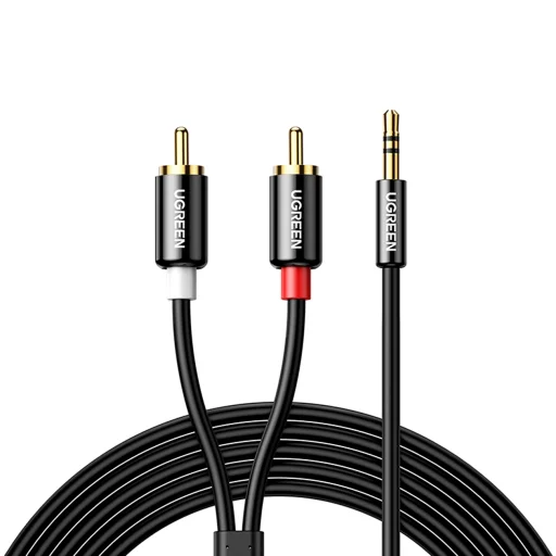 Ugreen 3.5mm mini jack - 2RCA audio kábel 1,5m fekete (AV116) - 1