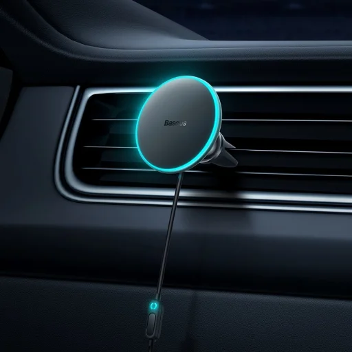 Baseus CW01 MagSafe 15W USB 25W indukciós autós töltő fekete - 3