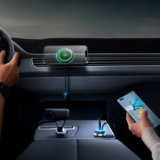 Baseus CW01 MagSafe 15W USB 25W indukciós autós töltő fekete - 5