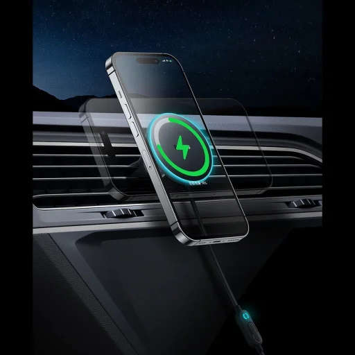 Baseus CW01 MagSafe 15W USB 25W indukciós autós töltő fekete - 7