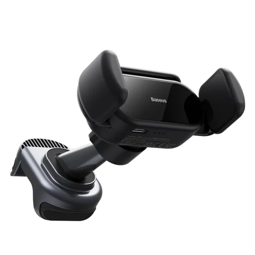 Baseus T-Space Elektromos autós telefontartó napelemmel Tesla Model 3 / Y fekete - 6