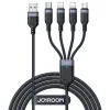 Joyroom S-1T4018A18 4 az 1-ben kábel USB-A - USB-C /2x Lightning / Micro USB 1.2m fekete - 2