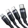 Joyroom S-1T4018A18 4 az 1-ben kábel USB-A - USB-C /2x Lightning / Micro USB 1.2m fekete - 3