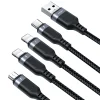 Joyroom S-1T4018A18 4 az 1-ben kábel USB-A - USB-C /2x Lightning / Micro USB 1.2m fekete - 4