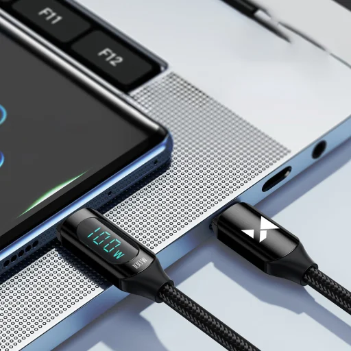 Wozinsky WUCCC2 USB C - USB C kábel kijelzővel PD 100W 2m fekete - 3
