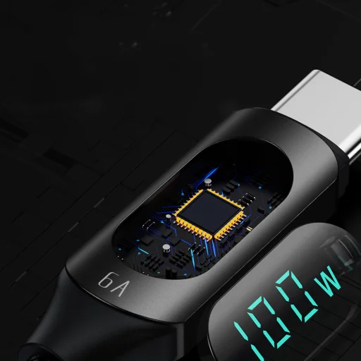 Wozinsky WUCCC2 USB C - USB C kábel kijelzővel PD 100W 2m fekete - 5