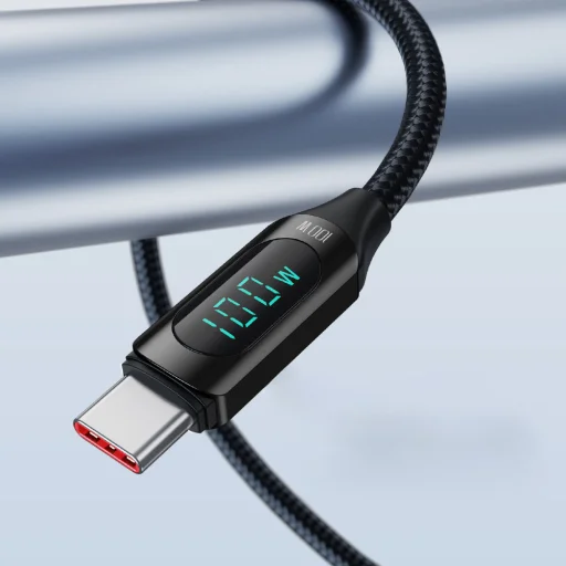 Wozinsky WUCCC2 USB C - USB C kábel kijelzővel PD 100W 2m fekete - 7