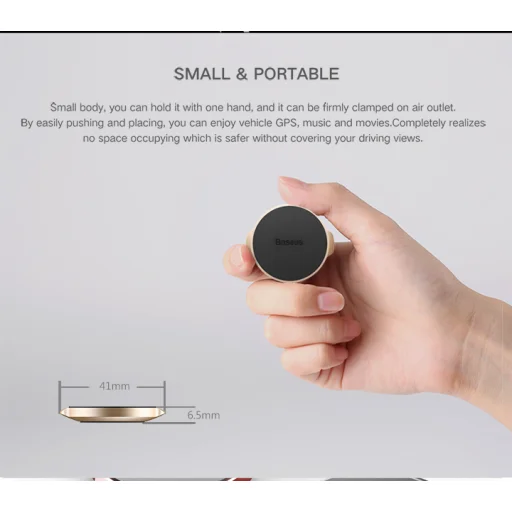 Baseus Small Ears mágneses autós telefontartó fekete - 5