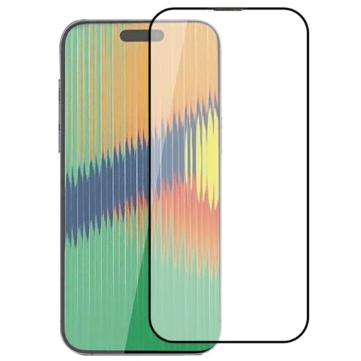 iPhone 15 5D Full Glue kijelzővédő üvegfólia fekete - 1