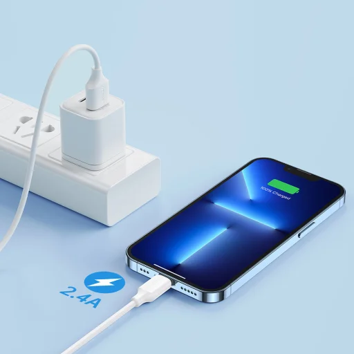 Joyroom töltő és adatkábel USB - Lightning 2.4A 1m fehér (S-UL012A9) - 8