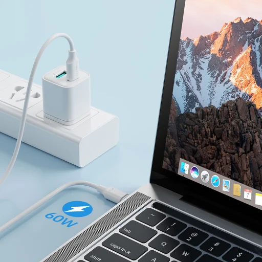 Joyroom USB-C - USB-C kábel 480Mb/s 60W 1m fehér (S-CC060A9) - 4