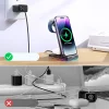 Joyroom 3 az 1-ben vezeték nélküli indukciós töltőállvány iPhone, Apple Watch, Airpods (15W) fekete (JR-WQN01) töltőállomás thumbnail
