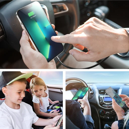 Joyroom autós gyorstöltő kábellel 45W 5xUSB-A fekete (JR-CL03 Pro) - 5