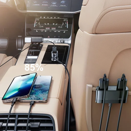 Joyroom autós gyorstöltő kábellel 45W 5xUSB-A fekete (JR-CL03 Pro) - 6