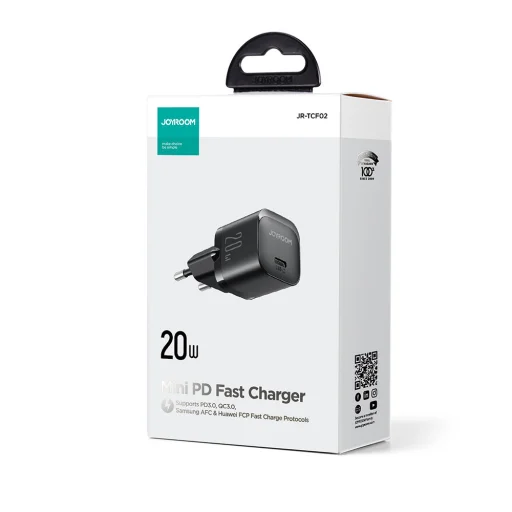Joyroom 20W JR-TCF02 mini hálózati töltő adapter USB-C PD fekete - 2