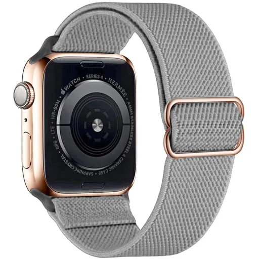 Apple Watch 1/2/3/4/5/6/7/8/9/SE (42/44/45mm) TRPH szövet óraszíj világosszürke - 1
