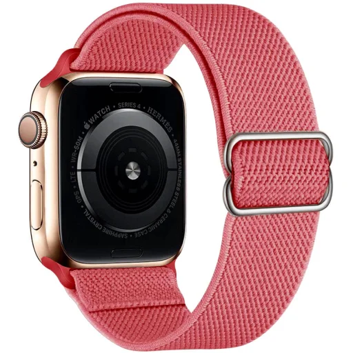 Apple Watch 1/2/3/4/5/6/7/8/9/SE (38/40/41mm) TRPH szövet óraszíj rózsaszín - 1
