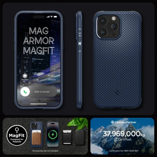 iPhone 15 Pro Max Spigen Mag Armor MagSafe tok tengerészkék (ACS06598) - 3