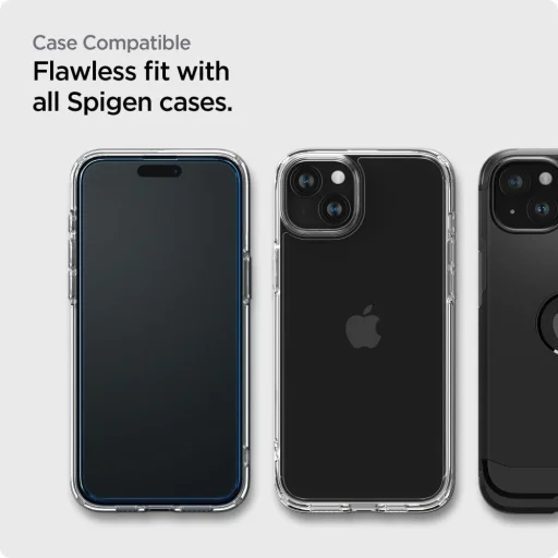 iPhone 15 Plus Spigen Alm Glass FC 2x üvegfólia fekete (AGL06886) - 8