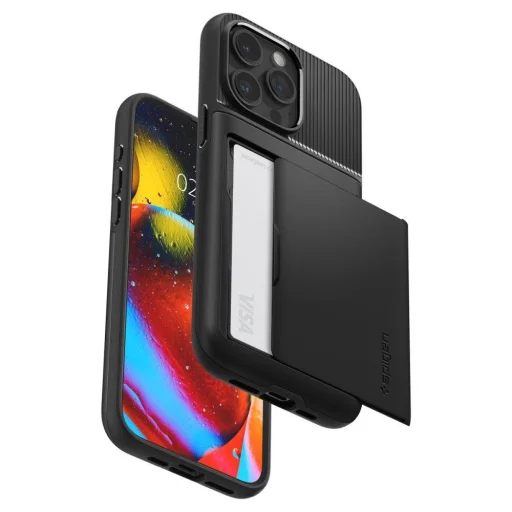 iPhone 15 Pro Spigen Slim Armor CS tok fekete (ACS06728) - 7